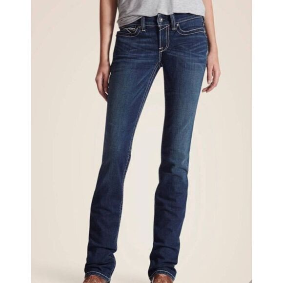 Ariat R.E.A.L. Mid Rise Stretch Icon Stackable Straight Leg Jeans sz 31 short - Picture 1 of 5